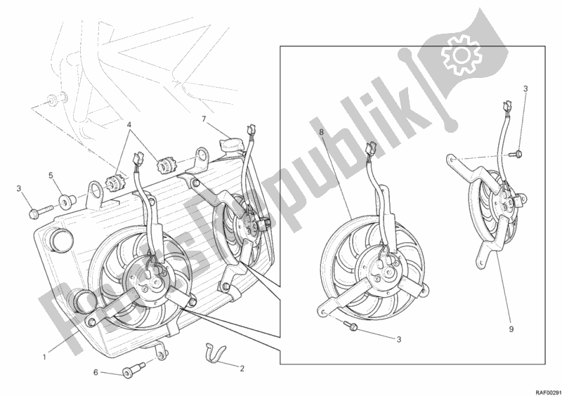 Todas las partes para Enfriador De Agua de Ducati Superbike 1098 2007