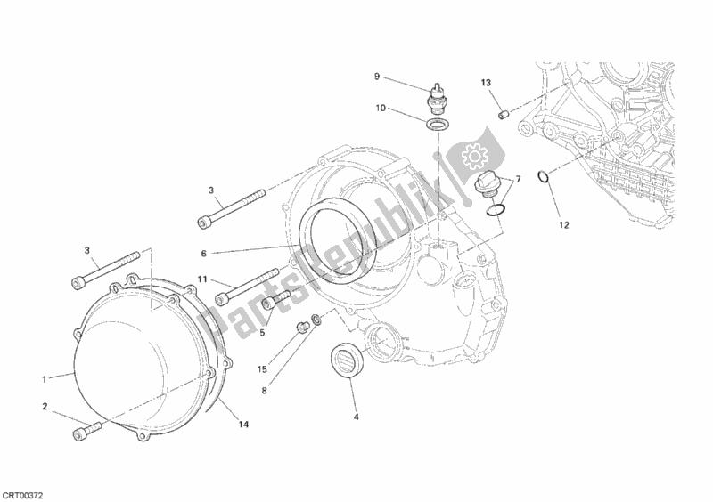 All parts for the Clutch Cover, Outer of the Ducati Superbike 1098 2008