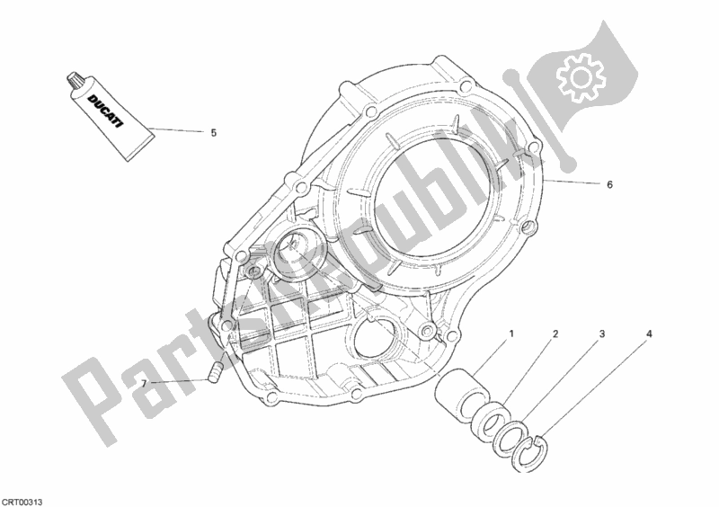 All parts for the Clutch Cover of the Ducati Superbike 1098 2008