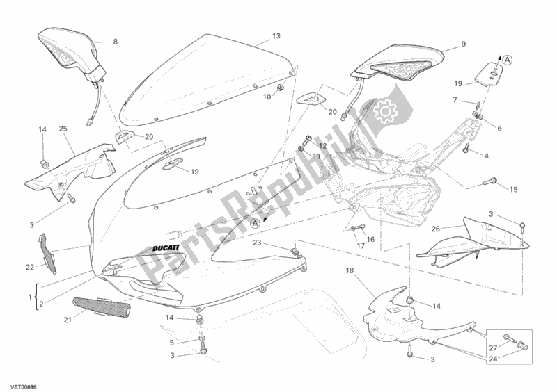 Toutes les pièces pour le Capot du Ducati Superbike 1098 2008