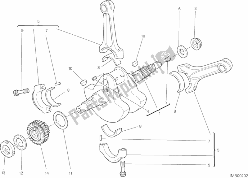 Tutte le parti per il Albero A Gomiti del Ducati Monster 1100 EVO Anniversary 2013