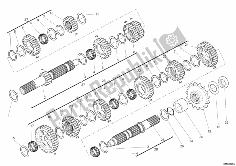 Todas las partes para Caja De Cambios de Ducati Monster 1100 EVO Anniversary 2013