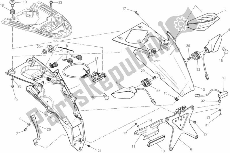 Alle onderdelen voor de Achterlicht van de Ducati Monster 1100 EVO Anniversary 2013