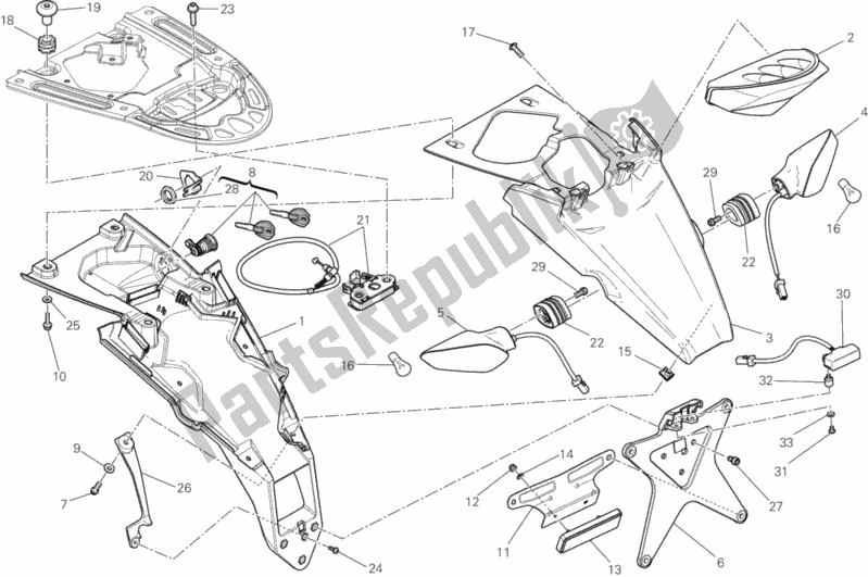 Tutte le parti per il Fanale Posteriore del Ducati Monster 1100 EVO Anniversary 2013
