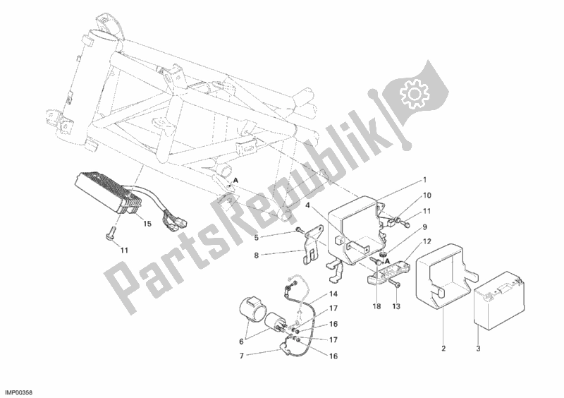 Tutte le parti per il Batteria del Ducati Multistrada 1100 2007