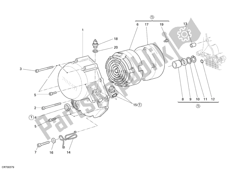 Todas as partes de Tampa Da Embreagem do Ducati Multistrada 1100 2007