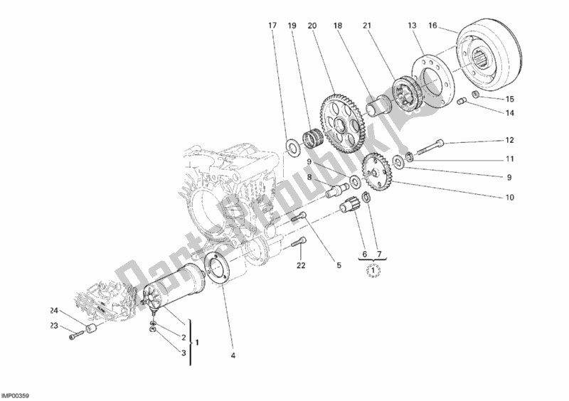 Tutte le parti per il Motore Di Avviamento del Ducati Multistrada 1100 2007