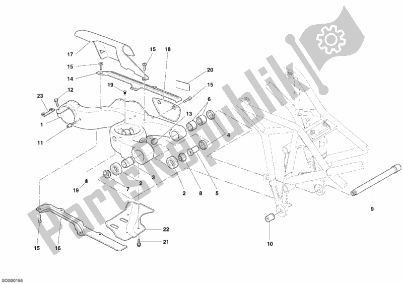 Tutte le parti per il Forcellone del Ducati Multistrada 1100 2007