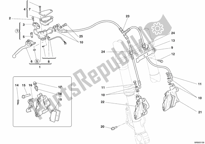 Todas las partes para Sistema De Freno Delantero de Ducati Multistrada 1100 2008