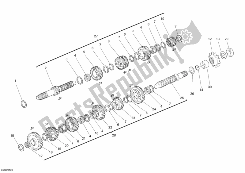 Toutes les pièces pour le Boîte De Vitesses du Ducati Multistrada 1100 2008