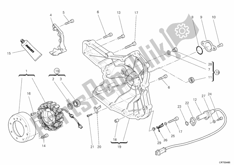 Todas las partes para Cubierta Del Generador de Ducati Multistrada 1100 2008