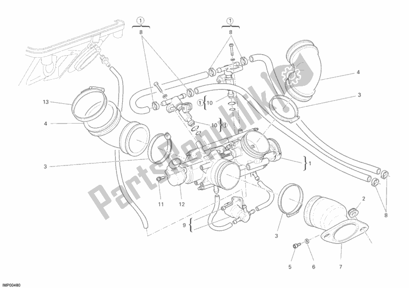 Todas las partes para Colector De Admisión de Ducati Multistrada 1100 2008