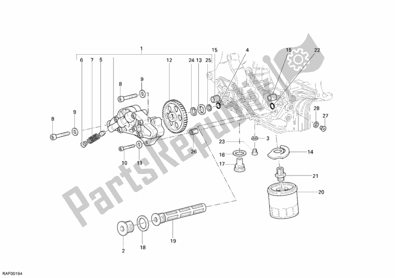 Todas las partes para Bomba De Aceite - Filtro de Ducati Multistrada 1100 2008