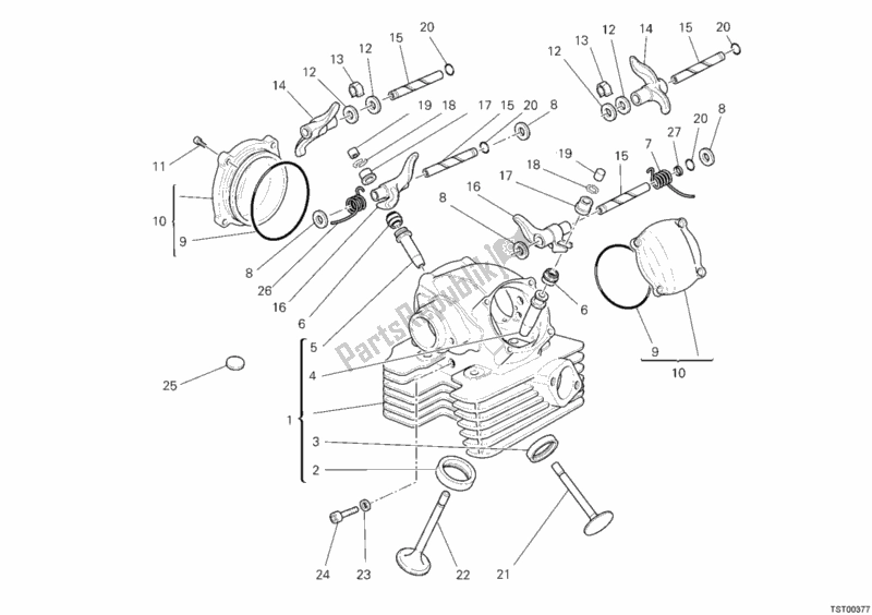 Todas las partes para Culata Vertical de Ducati Multistrada 1100 2008