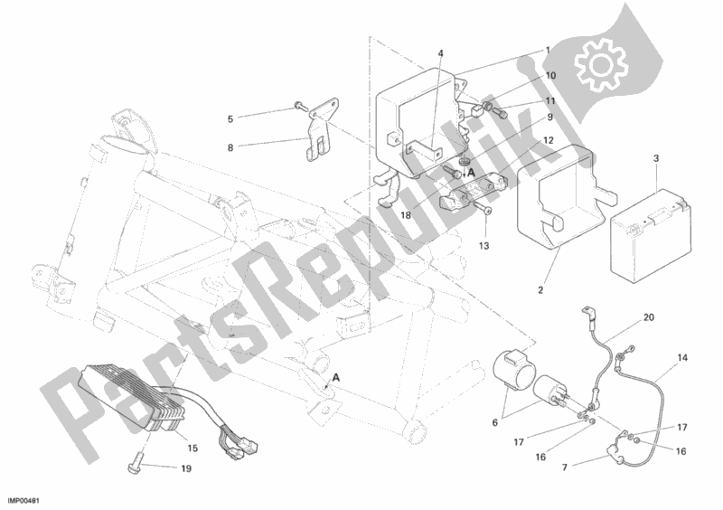 Todas as partes de Bateria do Ducati Multistrada 1100 2009