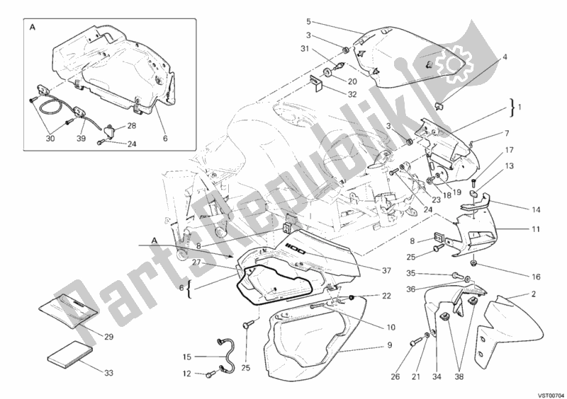 Tutte le parti per il Carenatura del Ducati Multistrada 1100 2009