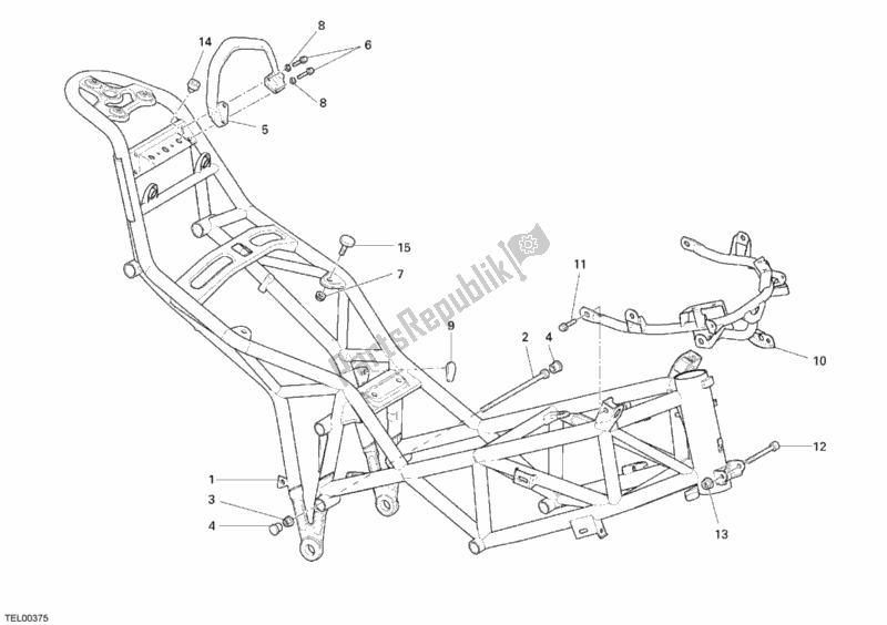 Tutte le parti per il Telaio del Ducati Multistrada 1100 2009