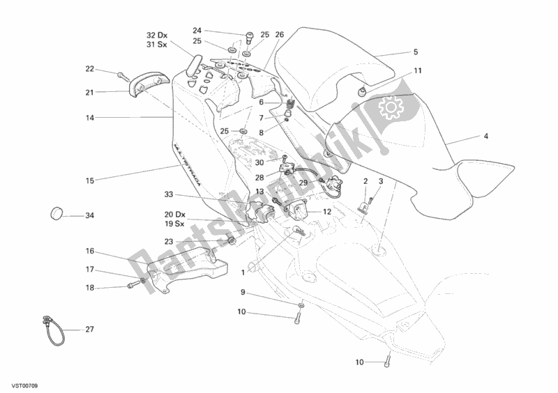 Tutte le parti per il Posto A Sedere del Ducati Multistrada 1100 2009