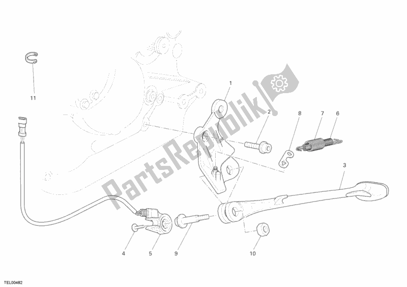 Tutte le parti per il Cavalletto Laterale del Ducati Multistrada 1100 2009