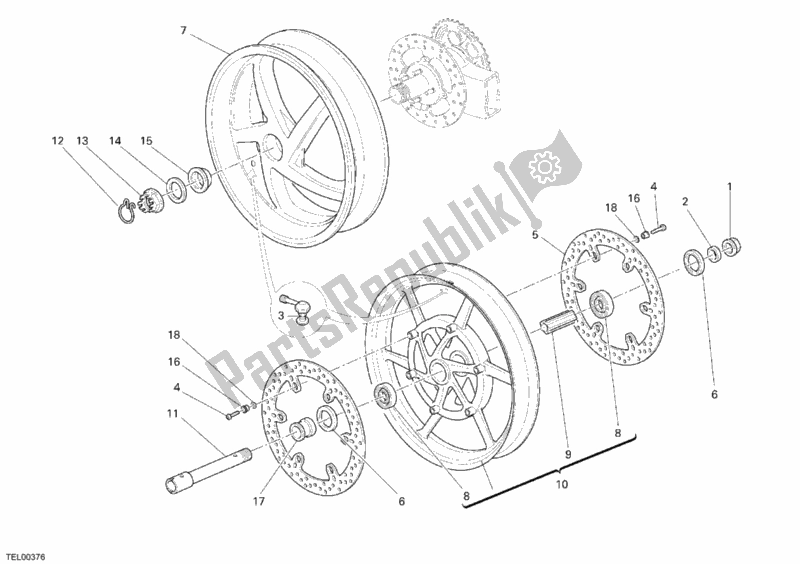 Alle onderdelen voor de Wielen van de Ducati Multistrada 1100 2009