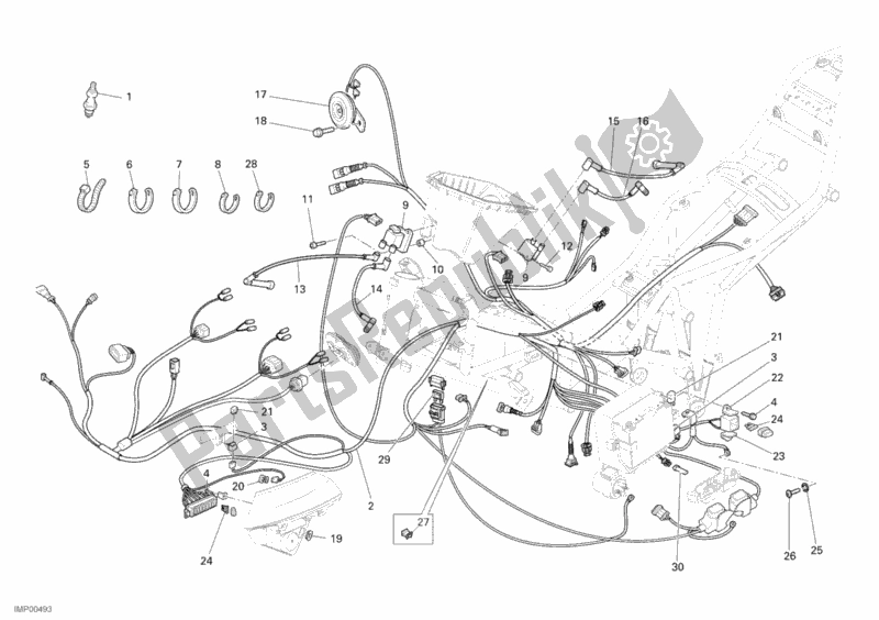 Alle onderdelen voor de Kabelboom van de Ducati Multistrada 1100 2009
