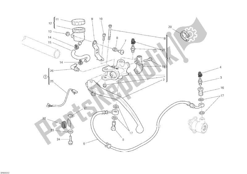 Alle onderdelen voor de Koppeling Hoofdremcilinder van de Ducati Monster 1100 2010