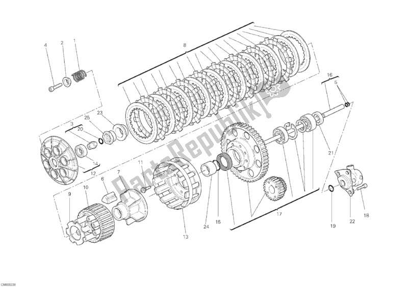 Alle onderdelen voor de Koppeling van de Ducati Monster 1100 2010