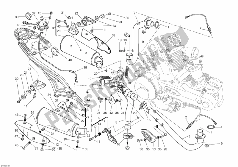 Alle onderdelen voor de Uitlaatsysteem van de Ducati Monster 1100 2010