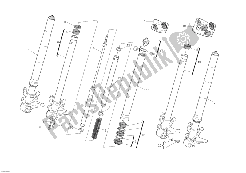 Tutte le parti per il Forcella Anteriore del Ducati Monster 1100 2010