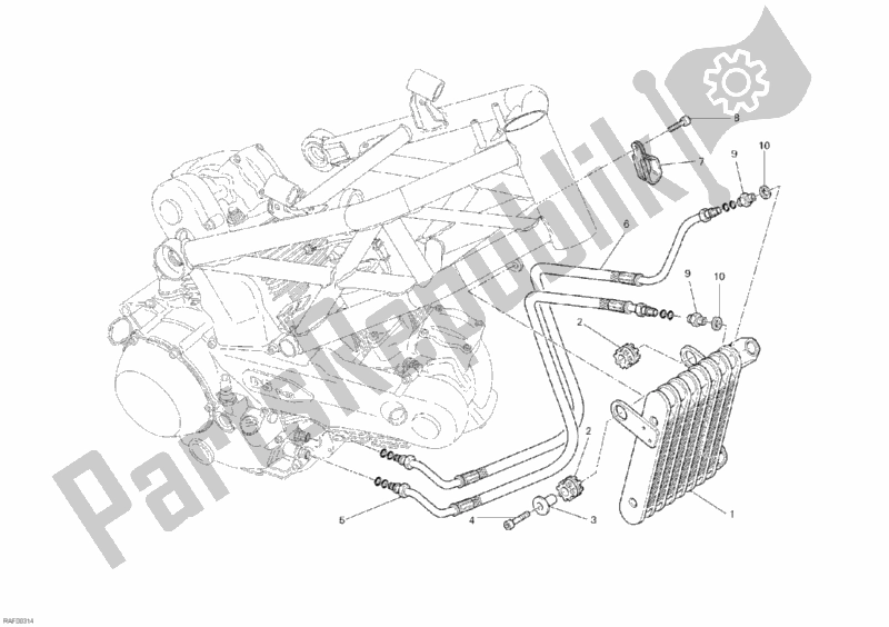 Alle onderdelen voor de Olie Koeler van de Ducati Monster 1100 2010