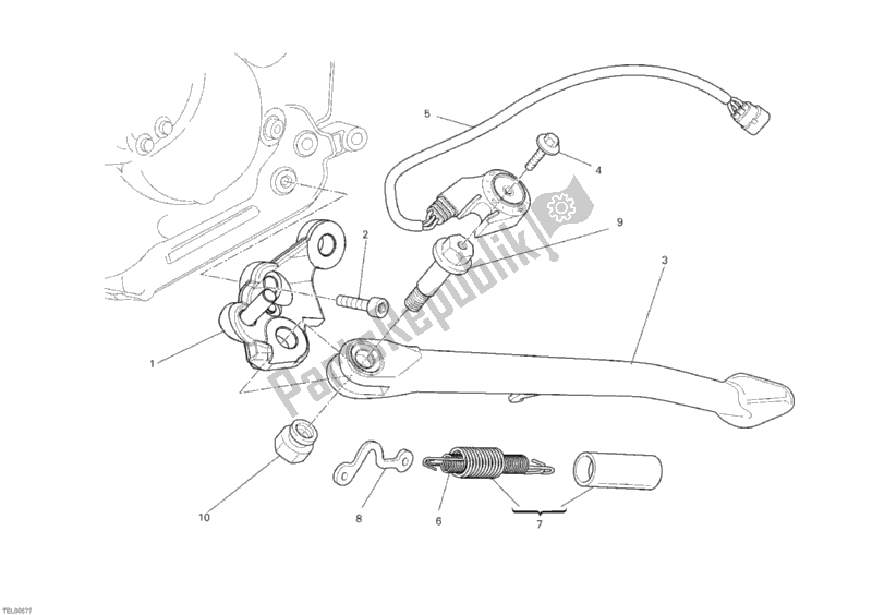 Tutte le parti per il Cavalletto Laterale del Ducati Monster 1100 2010