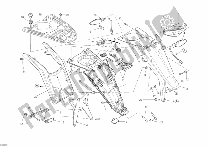 Toutes les pièces pour le Feu Arrière Aus du Ducati Monster 1100 2010