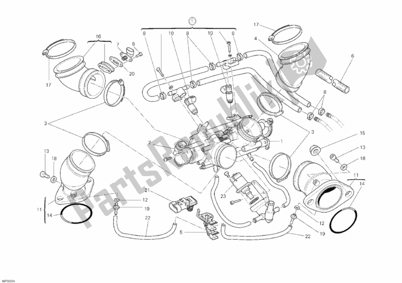 Alle onderdelen voor de Gasklephuis van de Ducati Monster 1100 2010