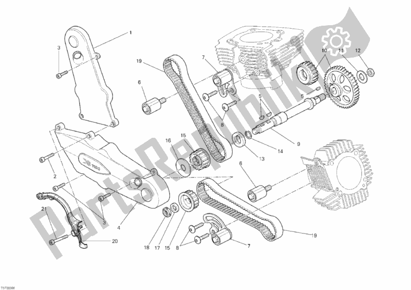 Alle onderdelen voor de Distributieriem van de Ducati Monster 1100 2010