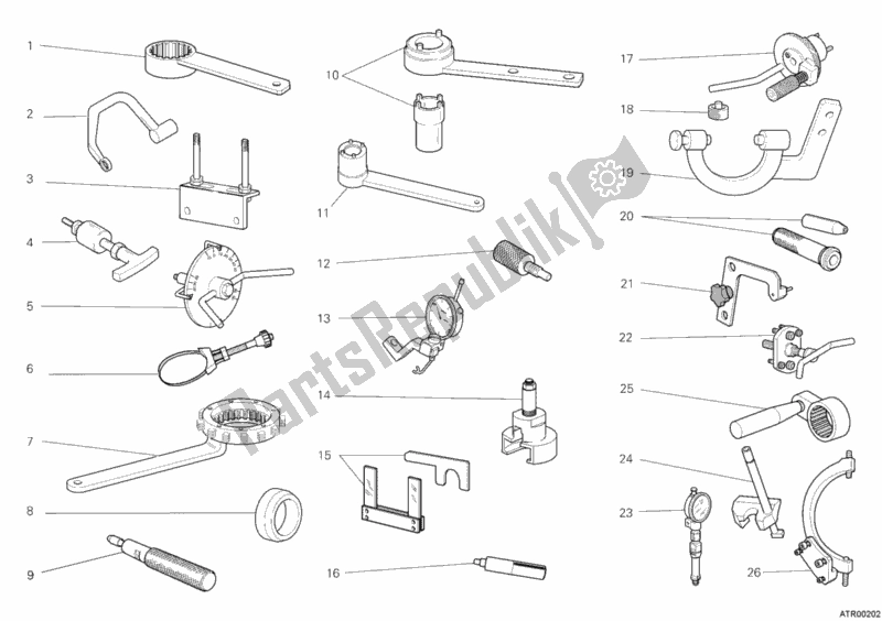 Tutte le parti per il Attrezzi Di Servizio Dell'officina, Motore del Ducati Monster 1100 2010