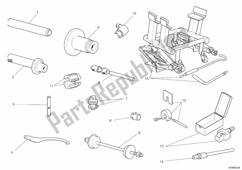 Alle onderdelen voor de Werkplaats Service Tools, Frame van de Ducati Monster 1100 2010