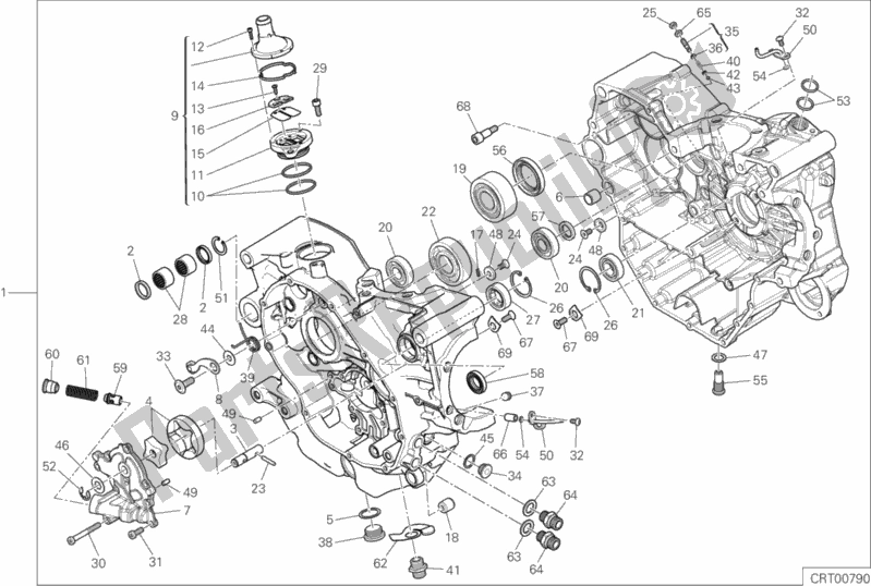 Alle onderdelen voor de 09a - Paar Halve Carters van de Ducati Scrambler 1100 2018