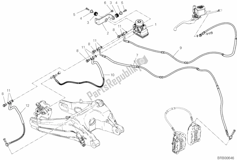 Tutte le parti per il Impianto Frenante Abs del Ducati Scrambler 1100 2018