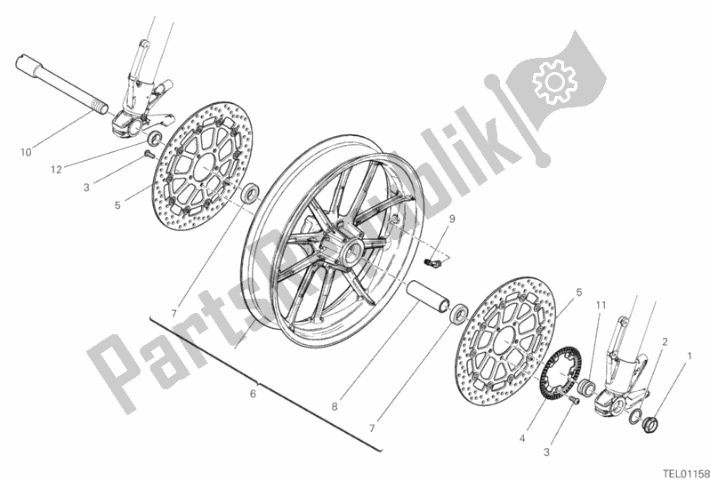 Tutte le parti per il Ruota Anteriore del Ducati Scrambler 1100 2018