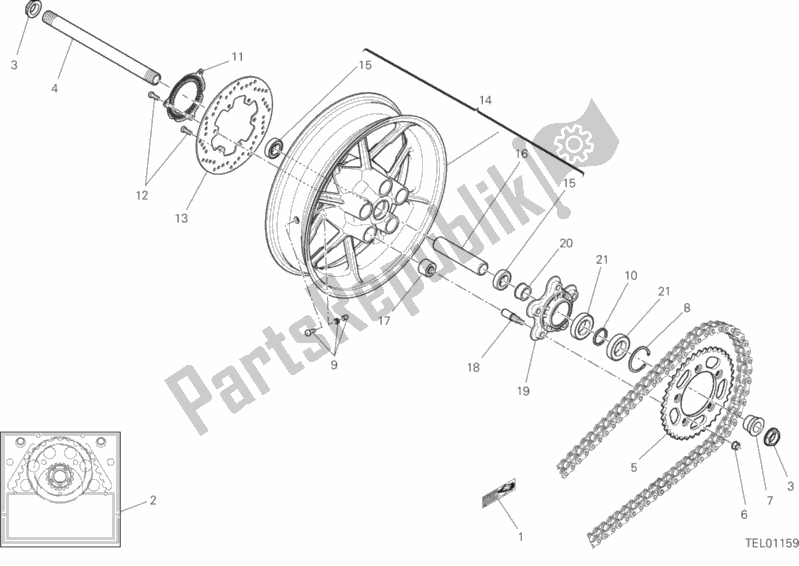 Toutes les pièces pour le Roue Arrière du Ducati Scrambler 1100 2018