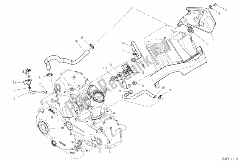 Alle onderdelen voor de Secundaire Luchtsysteem van de Ducati Scrambler 1100 2018