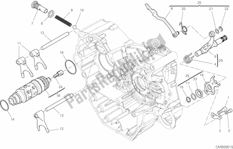 Alle onderdelen voor de Schakelnok - Vork van de Ducati Scrambler 1100 2018