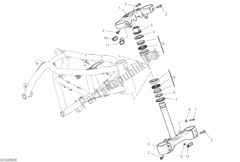 Alle onderdelen voor de Stuurinrichting van de Ducati Scrambler 1100 2018