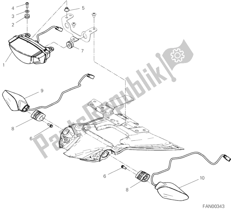 Tutte le parti per il Fanale Posteriore del Ducati Scrambler 1100 2018