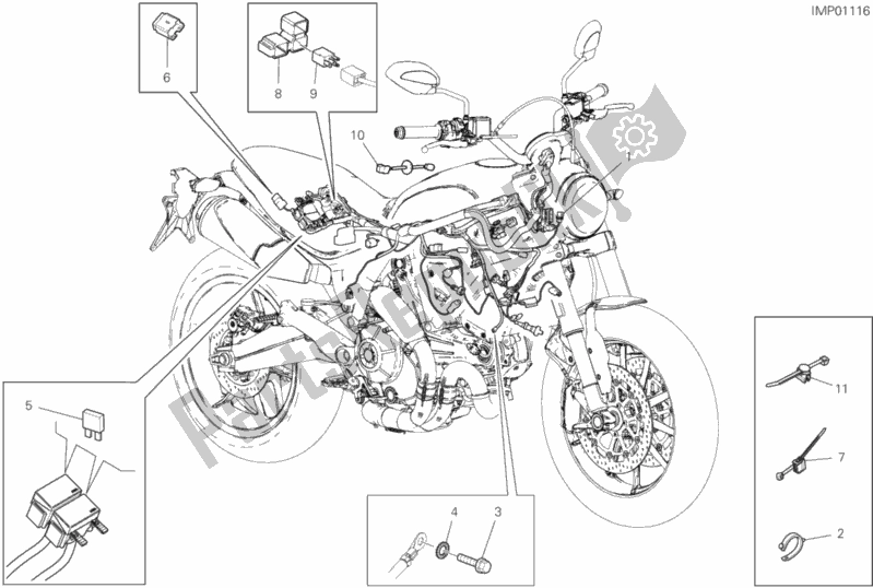 Alle onderdelen voor de Voertuig Elektrisch Systeem van de Ducati Scrambler 1100 2018