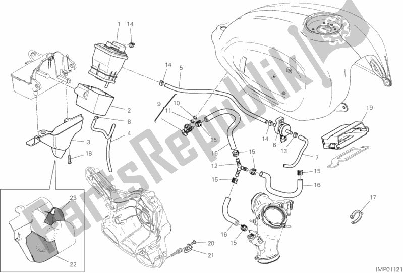 Todas las partes para Filtro De Recipiente de Ducati Scrambler 1100 2019