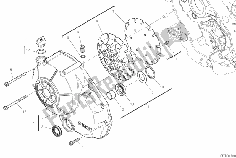 Toutes les pièces pour le Couvercle D'embrayage du Ducati Scrambler 1100 2019