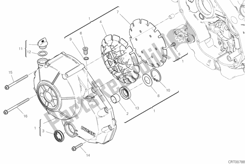 Alle onderdelen voor de Koppelingsdeksel van de Ducati Scrambler 1100 2019