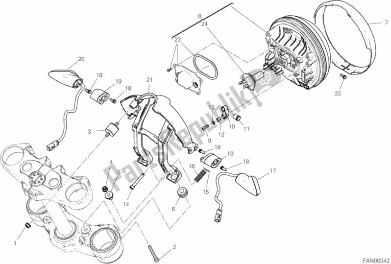 Alle onderdelen voor de Koplamp van de Ducati Scrambler 1100 2019