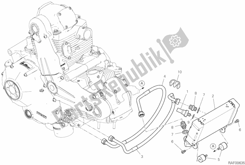 Alle onderdelen voor de Olie Koeler van de Ducati Scrambler 1100 2019
